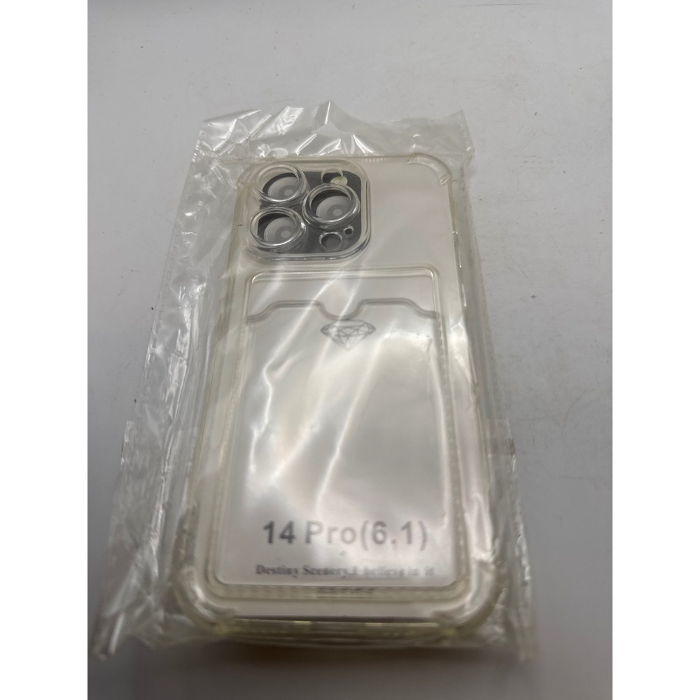 iPhone 14 Pro Case Clear TPU Slim with Card Holder 6.1 Inch New